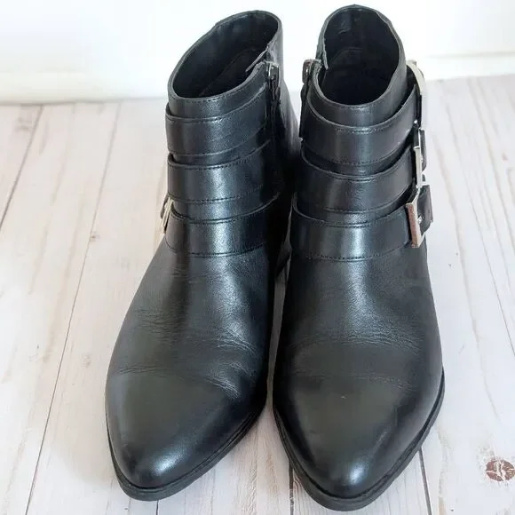 VIA SPIGA Vinicio Black Safari Leather Booties - Picture 3 of 7